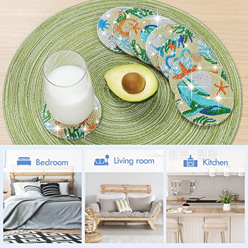 Diy 8pcs/set  Diamond Painting Coasters with Holder