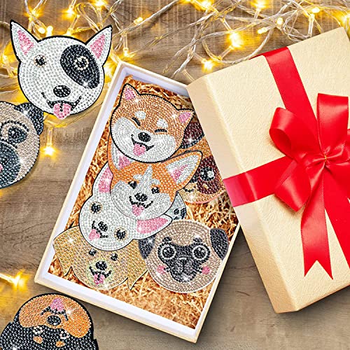 Diy 10pcs/set Dog  Diamond Painting Coasters with Holder