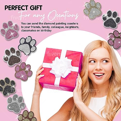 Diy 10pcs/set Dog  Diamond Painting Coasters with Holder