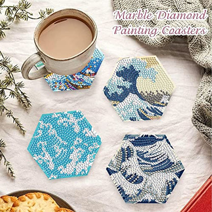 Diy 8pcs/set  Diamond Painting Coasters with Holder