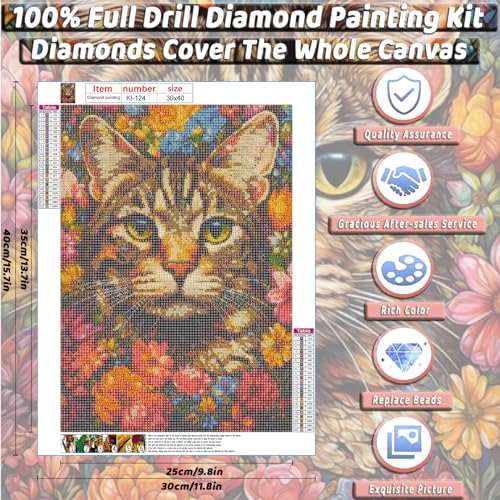 Cat And Flower | Diamond Painting