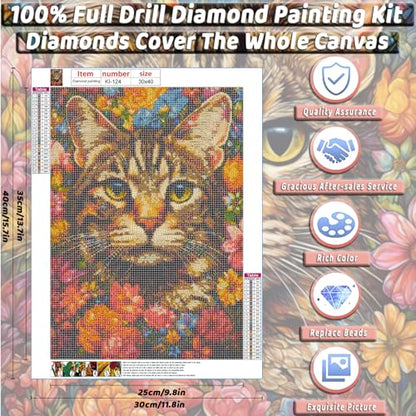 Cat And Flower | Diamond Painting