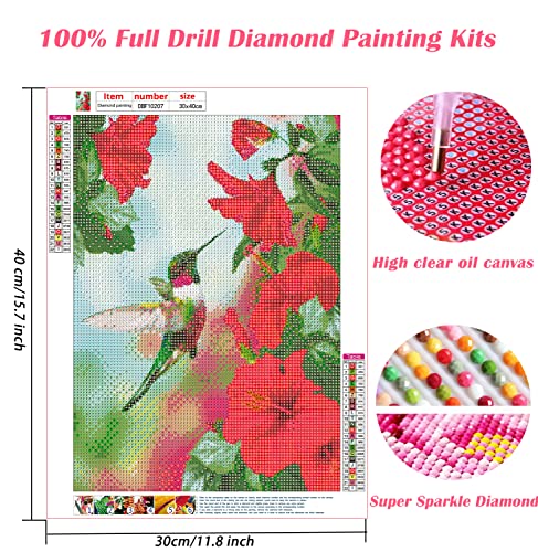 Hummingbird And Red Flower | Diamond Painting