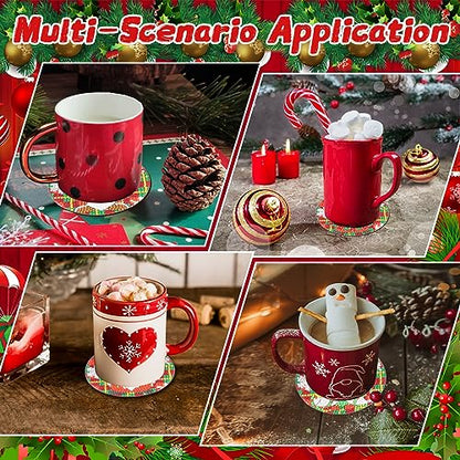 Diy 8pcs/set Gnome Christmas  Diamond Painting Coasters with Holder