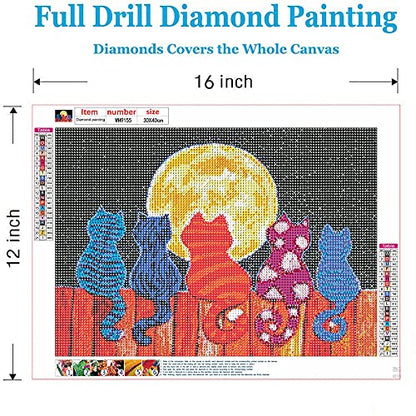 Colorful Midnight Cat | Diamond Painting