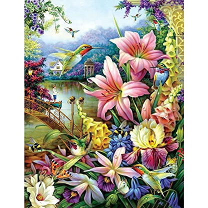 Flower And Hummingbird | Diamond Painting