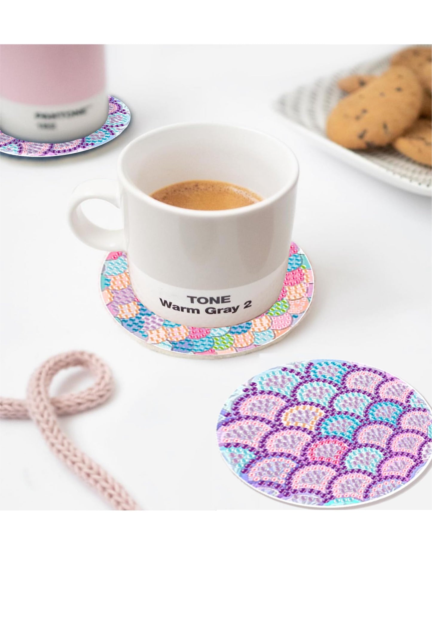 Diy 8pcs/set  Diamond Painting Coasters with Holder