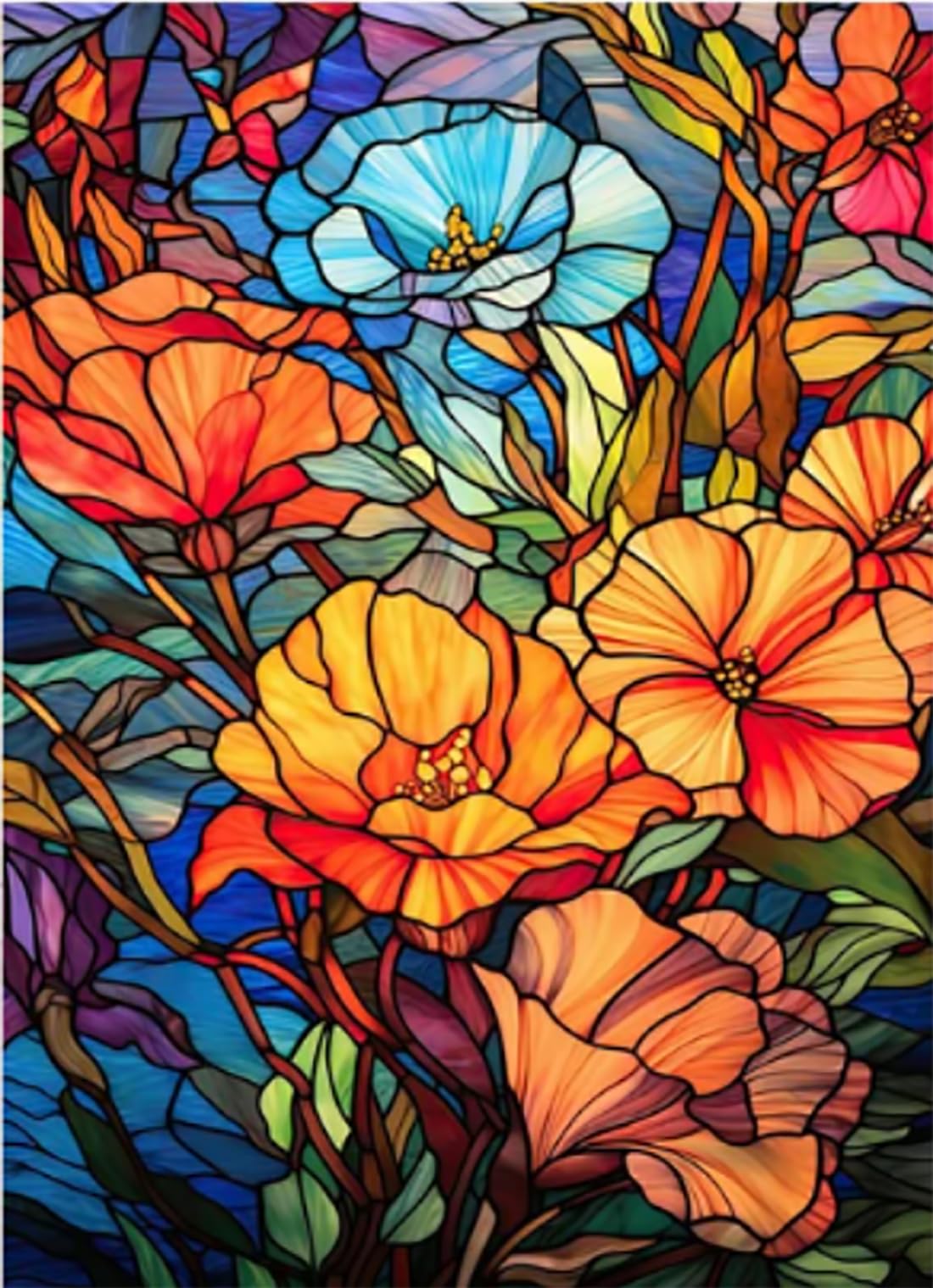 Glass Stained Flowers | Diamond Painting