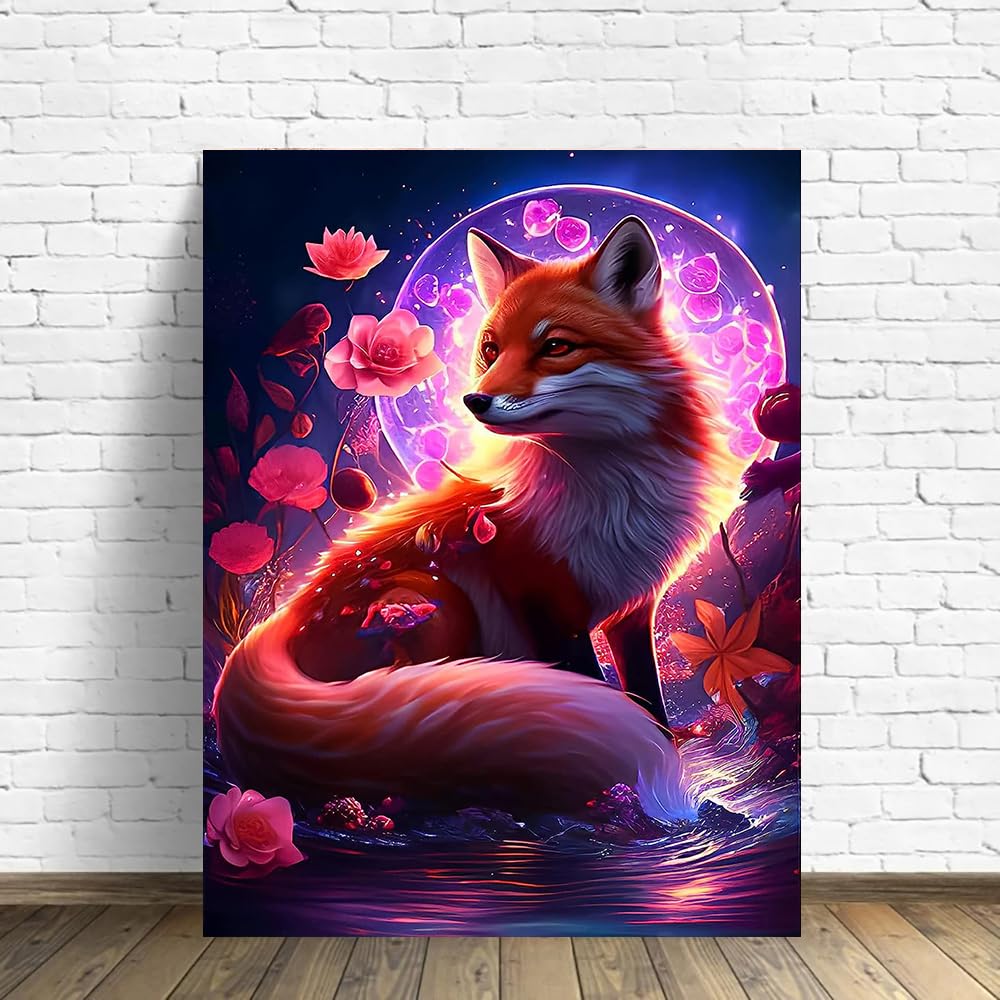 Fox And Flower | Diamond Painting