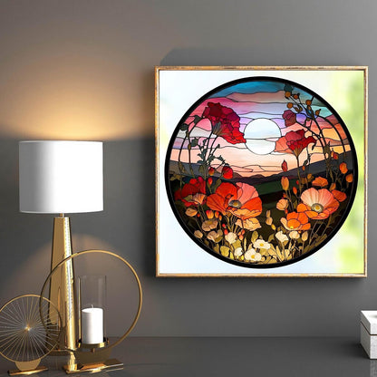 Glass Stained Flowers | Diamond Painting