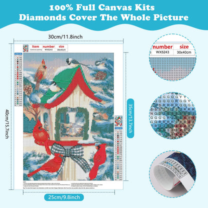 Cardinal Birds Christmas | Diamond Painting