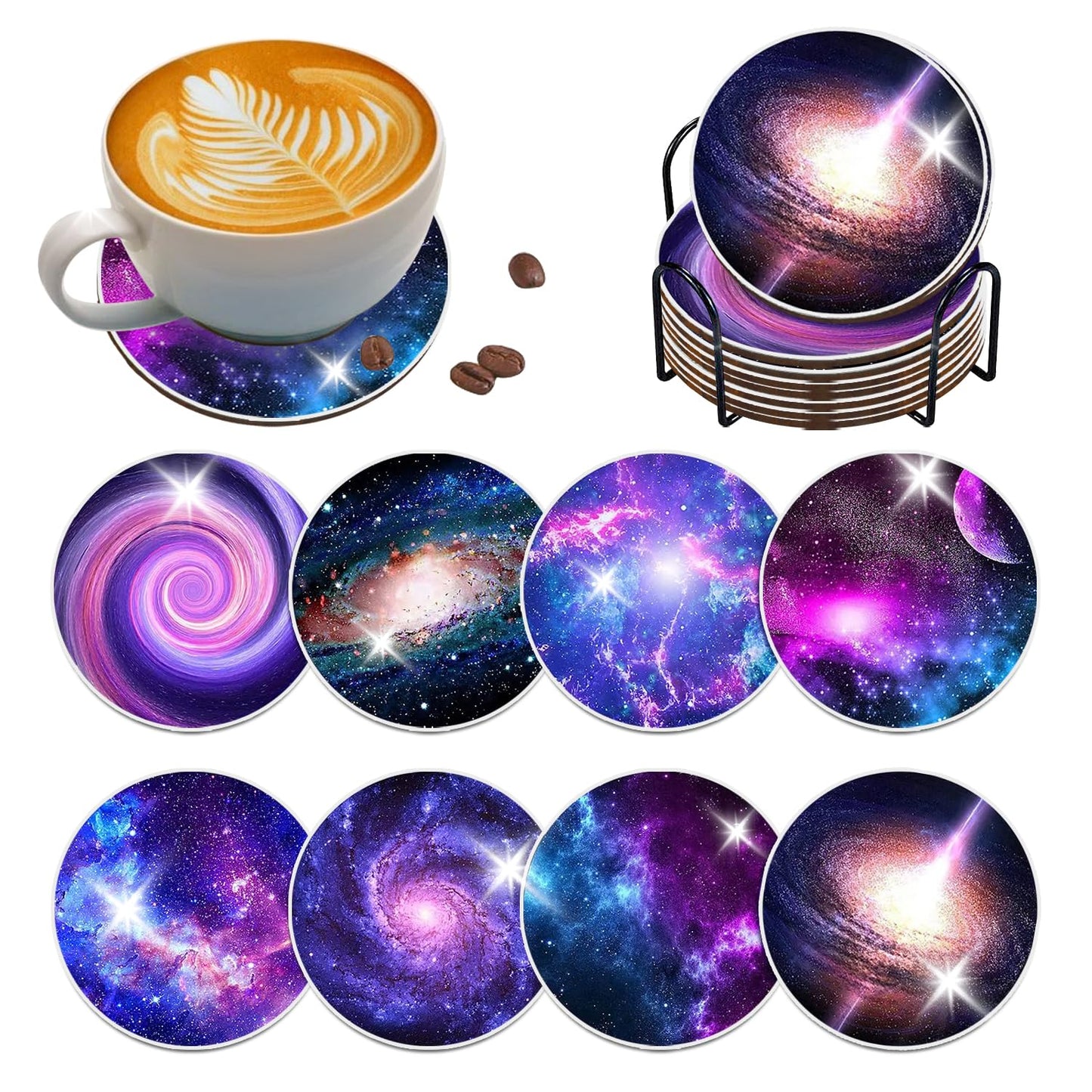 Diy 8pcs/set  Diamond Painting Coasters with Holder