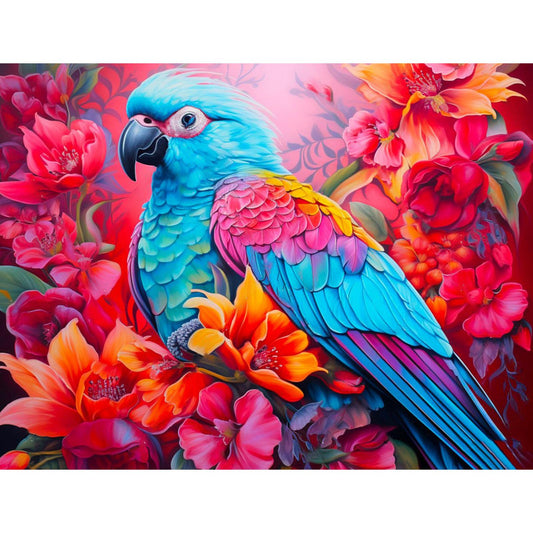 Bird And Red Flower | Diamond Painting