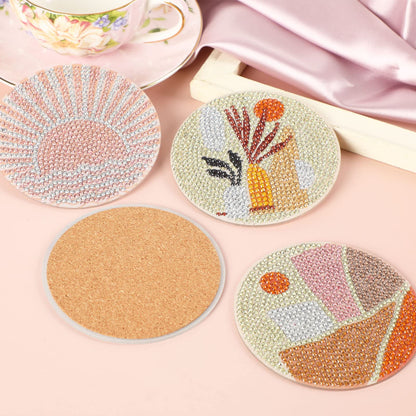 Diy 8pcs/set  Diamond Painting Coasters with Holder