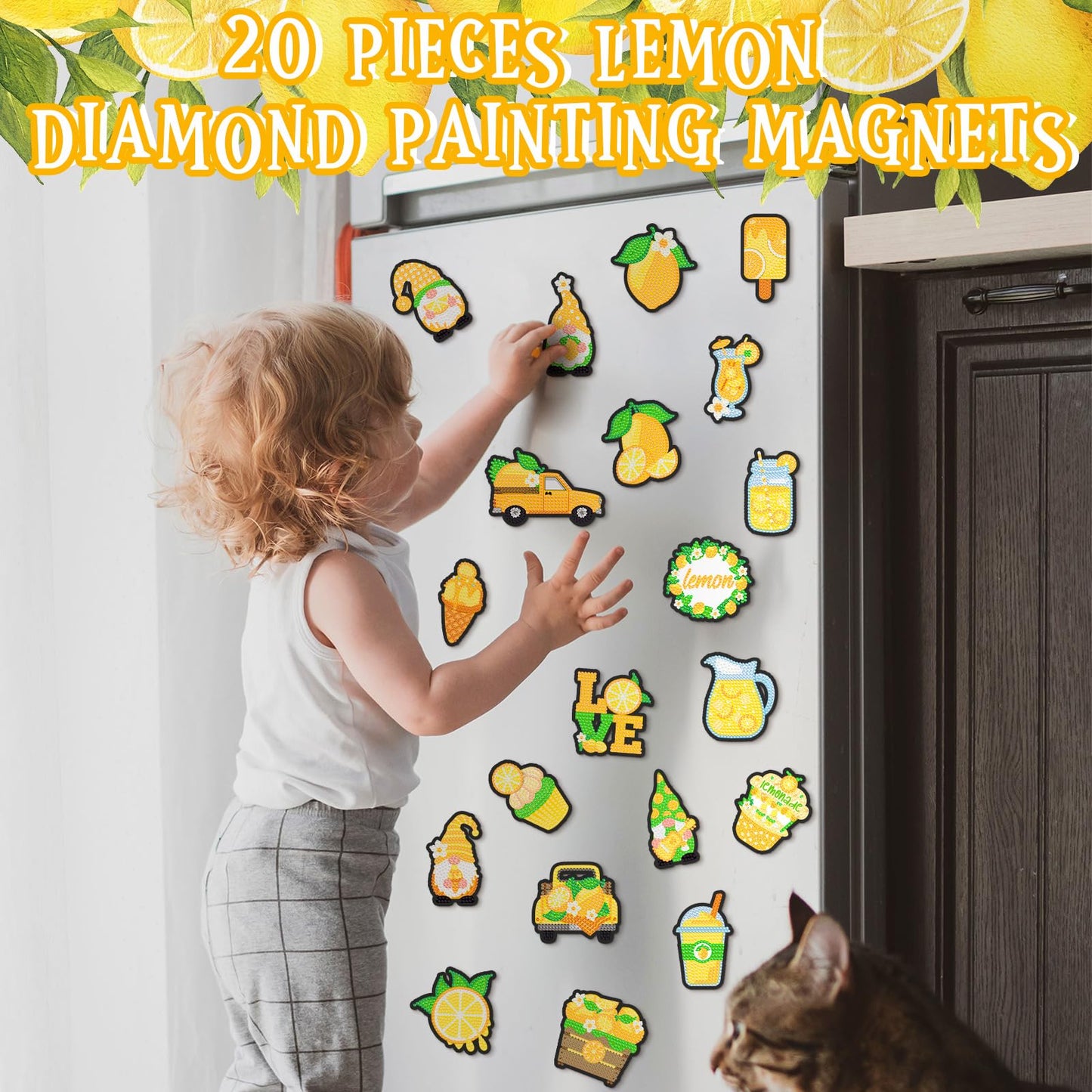 A Set Of Diy Diamond  Painting Refrigerator Magnets