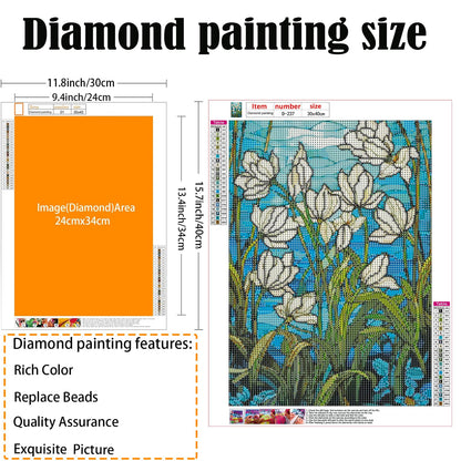 Glass Stained Flowers | Diamond Painting