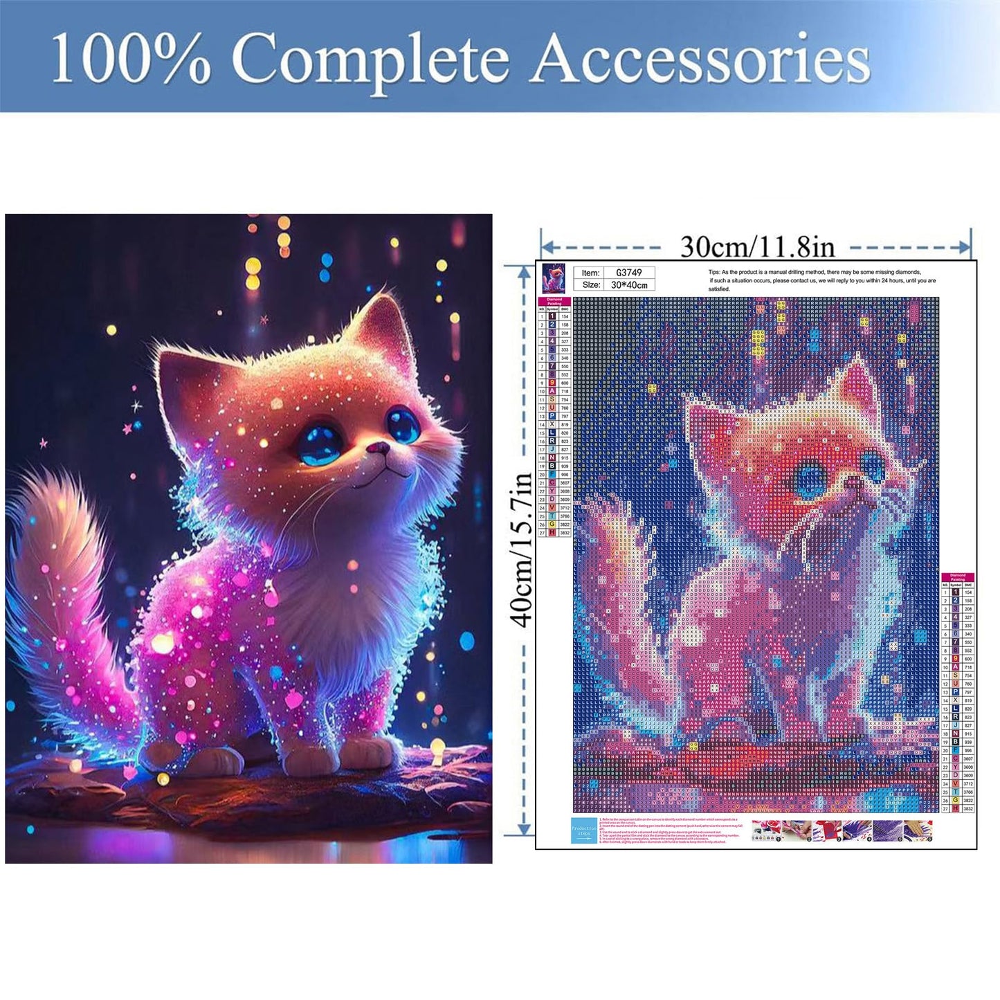 Colorful Midnight Cat | Diamond Painting